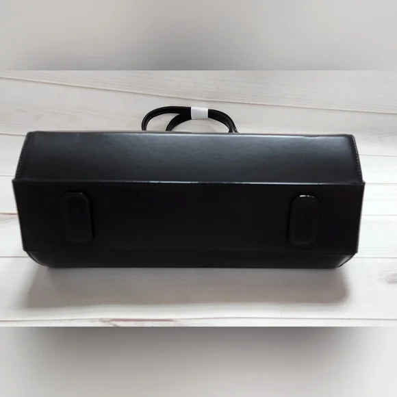 NWT Halston Heritage East West Leather Tote in Black with Dust Bag - Picture 6 of 14